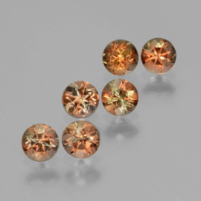 1.16캐럿 천연 멀티컬러 안달루사이트 보석, 라운드 컷, 3.58 mm, VS