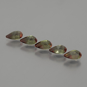 2.16캐럿 천연 멀티컬러 안달루사이트 보석, 배 모양, 6×4 mm, VS