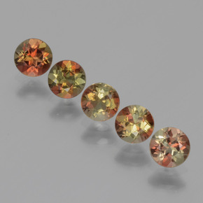 1.34캐럿 천연 멀티컬러 안달루사이트 보석, 라운드 컷, 4.03 mm, VS
