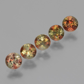 1.34캐럿 천연 멀티컬러 안달루사이트 보석, 라운드 컷, 4.03 mm, VS