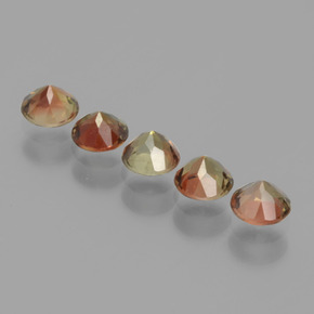 1.34캐럿 천연 멀티컬러 안달루사이트 보석, 라운드 컷, 4.03 mm, VS