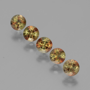 1.58캐럿 천연 다색 홍주석 보석, 라운드 컷, VS