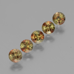 1.58캐럿 천연 다색 홍주석 보석, 라운드 컷, VS