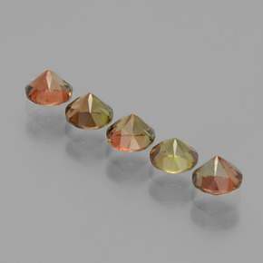 1.58캐럿 천연 다색 홍주석 보석, 라운드 컷, VS