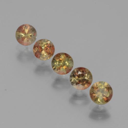 1.60캐럿 천연 멀티컬러 안달루사이트 보석, 라운드 컷, 4.13 mm, VS