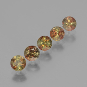 1.60캐럿 천연 멀티컬러 안달루사이트 보석, 라운드 컷, 4.13 mm, VS