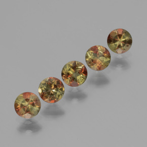 1.37캐럿 천연 다색 홍주석 보석, 라운드 컷, VS