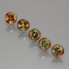 1.43캐럿 천연 멀티컬러 안달루사이트 보석, 라운드 컷, 4.08 mm, VS