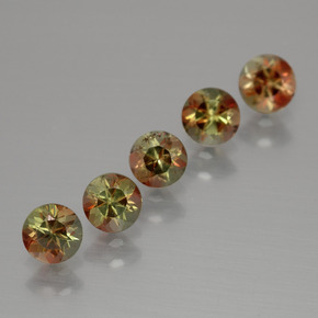 1.43캐럿 천연 멀티컬러 안달루사이트 보석, 라운드 컷, 4.08 mm, VS