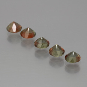 1.43캐럿 천연 멀티컬러 안달루사이트 보석, 라운드 컷, 4.08 mm, VS