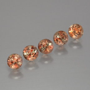 1.58캐럿 천연 다색 홍주석 보석, 라운드 컷, VS