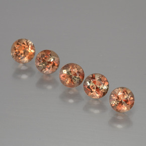 1.58캐럿 천연 다색 홍주석 보석, 라운드 컷, VS