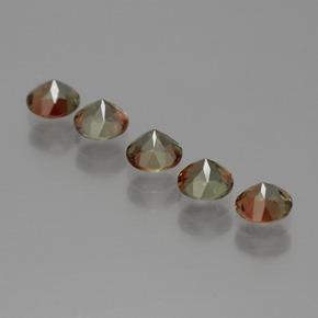 캐럿 천연 멀티컬러 안달루사이트 보석, 라운드 컷, 4.10 mm, VS