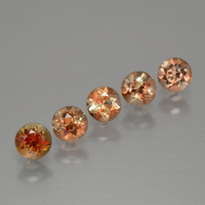 1.49캐럿 천연 멀티컬러 안달루사이트 보석, 라운드 컷, 4.08 mm, VS