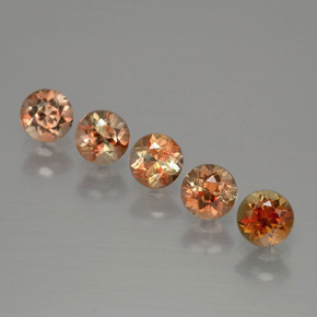 1.49캐럿 천연 멀티컬러 안달루사이트 보석, 라운드 컷, 4.08 mm, VS
