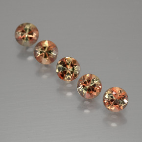 캐럿 천연 오렌지빛 브라운 홍주석 보석, 라운드 컷, VS