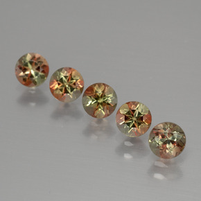 캐럿 천연 멀티컬러 안달루사이트 보석, 라운드 컷, 4.10 mm, VS