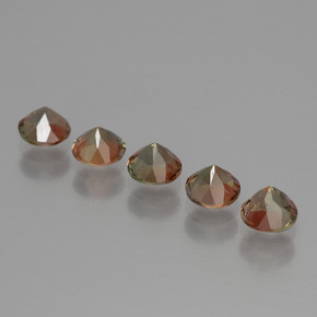 캐럿 천연 멀티컬러 안달루사이트 보석, 라운드 컷, 4.10 mm, VS