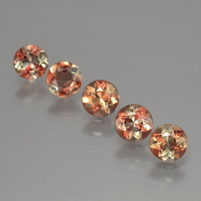 캐럿 천연 오렌지빛 브라운 홍주석 보석, 라운드 컷, VS