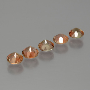 캐럿 천연 오렌지빛 브라운 홍주석 보석, 라운드 컷, VS
