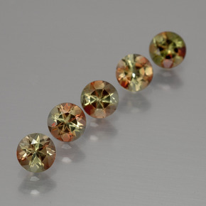 1.47캐럿 천연 멀티컬러 안달루사이트 보석, 라운드 컷, 4.13 mm, VS