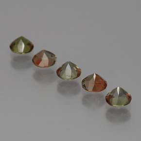 1.47캐럿 천연 멀티컬러 안달루사이트 보석, 라운드 컷, 4.13 mm, VS