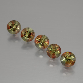 캐럿 천연 다색 홍주석 보석, 라운드 컷, VS