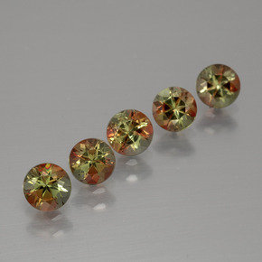 캐럿 천연 다색 홍주석 보석, 라운드 컷, VS