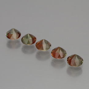 캐럿 천연 다색 홍주석 보석, 라운드 컷, VS