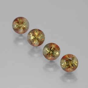 캐럿 천연 멀티컬러 안달루사이트 보석, 라운드 컷, 4.10 mm, VS