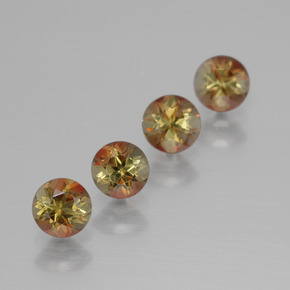 캐럿 천연 멀티컬러 안달루사이트 보석, 라운드 컷, 4.10 mm, VS