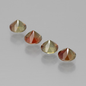 캐럿 천연 멀티컬러 안달루사이트 보석, 라운드 컷, 4.10 mm, VS
