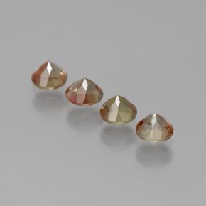 1.31캐럿 천연 다색 홍주석 보석, 라운드 컷, VS