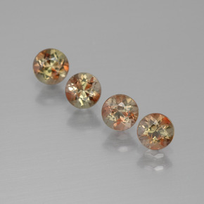 1.24캐럿 천연 멀티컬러 안달루사이트 보석, 라운드 컷, 4.11 mm, VS