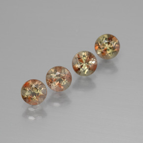 1.24캐럿 천연 멀티컬러 안달루사이트 보석, 라운드 컷, 4.11 mm, VS