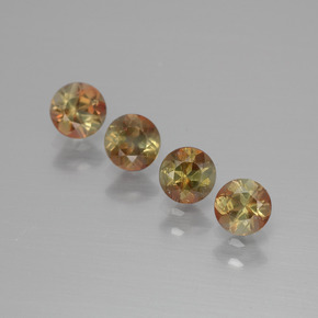 캐럿 천연 멀티컬러 안달루사이트 보석, 라운드 컷, 4.11 mm, VS