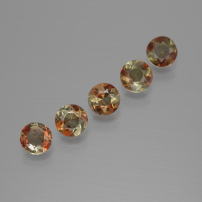 캐럿 천연 멀티컬러 안달루사이트 보석, 라운드 컷, 4.04 mm, VS