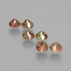 캐럿 천연 멀티컬러 안달루사이트 보석, 라운드 컷, 4.06 mm, VS