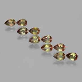 캐럿 천연 멀티컬러 안달루사이트 보석, 배 모양, 6×4 mm, VS