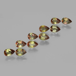 캐럿 천연 멀티컬러 안달루사이트 보석, 배 모양, 6×4 mm, VS