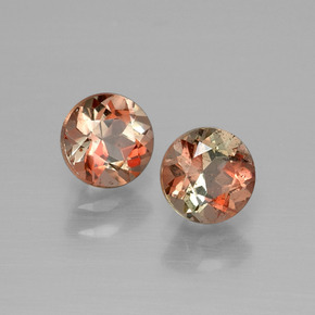 캐럿 천연 다색 홍주석 보석, 라운드 컷, VS