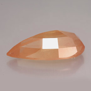 12.28캐럿 천연 허니 오렌지 안데신 라브라도라이트, 배 모양, 23.8×11.7 mm, VVS