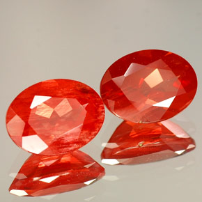 캐럿 천연 빨간색 안데신 래브라도라이트 보석, 타원형 컷, VVS