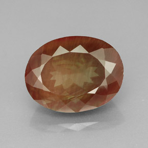 5.92캐럿 천연 그린 레드 안데신 라브라도라이트, 타원형 컷, 13.3×10.2 mm, VVS