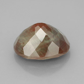 5.92캐럿 천연 그린 레드 안데신 라브라도라이트, 타원형 컷, 13.3×10.2 mm, VVS