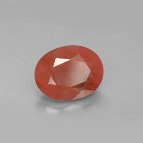 2.97캐럿 천연 허니 레드 안데신 래브라도라이트, 타원형 컷, VVS