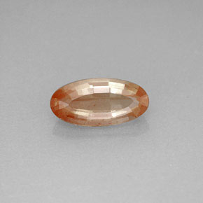1.21캐럿 천연 허니 레드 안데신 라브라도라이트, 타원형 컷, 10.4×5.1 mm, VVS