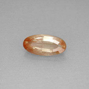 1.21캐럿 천연 허니 레드 안데신 라브라도라이트, 타원형 컷, 10.4×5.1 mm, VVS