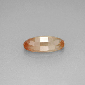 1.21캐럿 천연 허니 레드 안데신 라브라도라이트, 타원형 컷, 10.4×5.1 mm, VVS