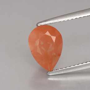 1.98캐럿 천연 허니 오렌지 안데신 라브라도라이트, 배 모양, 9.6×7 mm, VVS